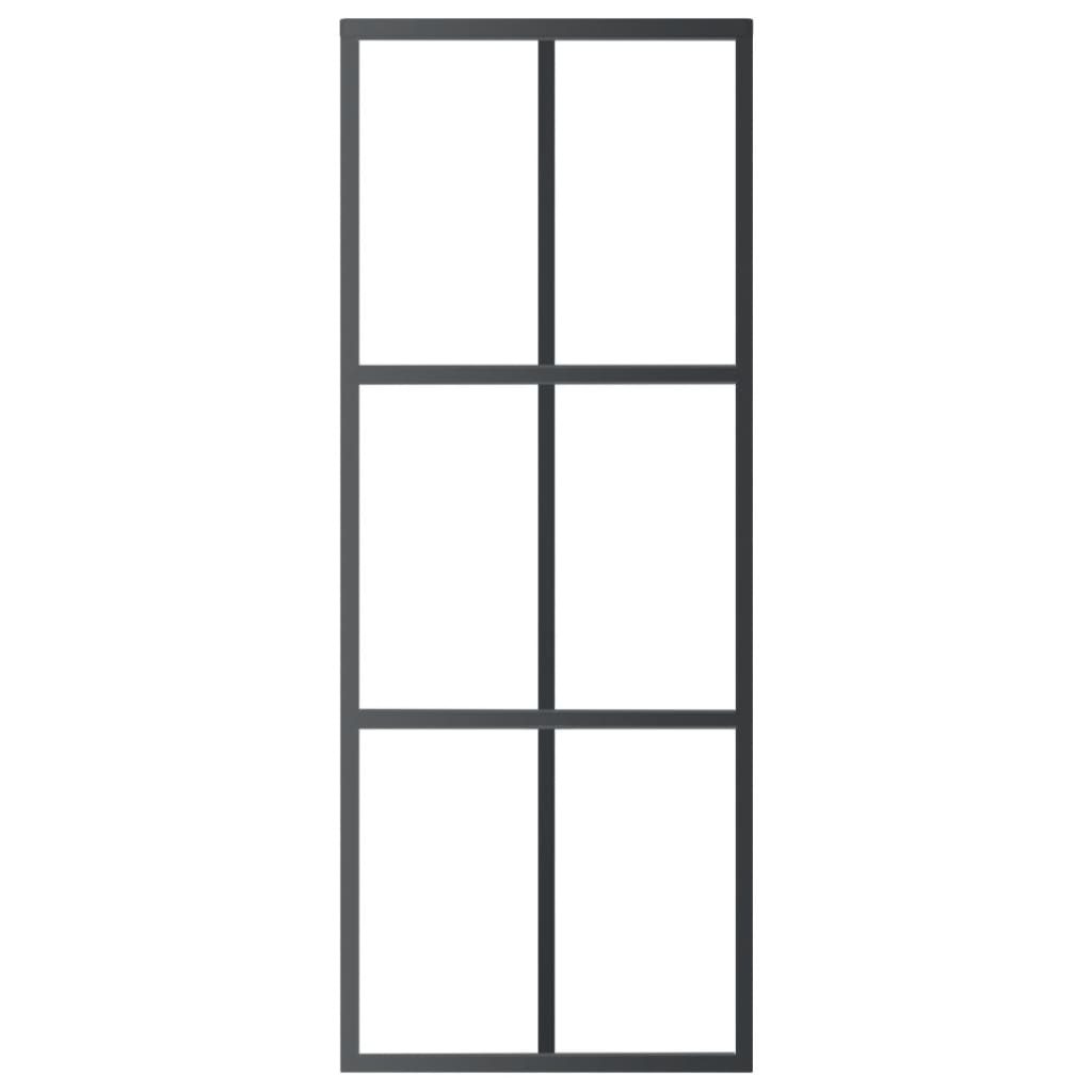 vidaXL Porte coulissante Verre ESG et aluminium 76x205 cm Noir