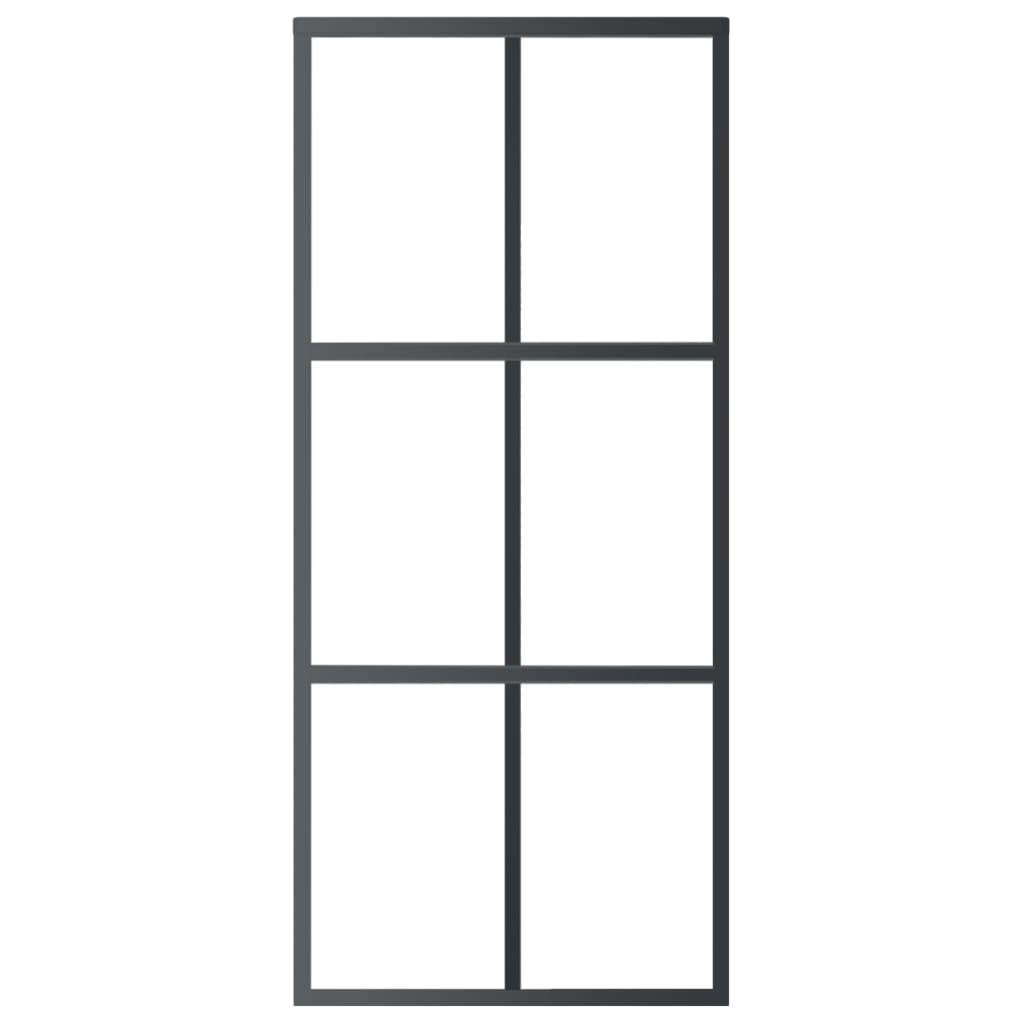 vidaXL Porte coulissante Verre ESG et aluminium 90x205 cm Noir