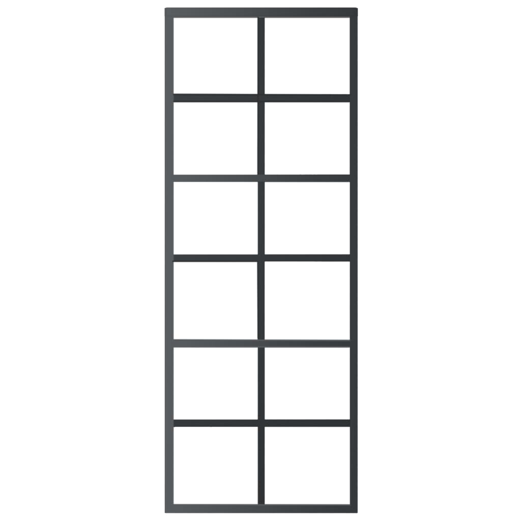 vidaXL Porte coulissante Verre ESG et aluminium 76x205 cm Noir