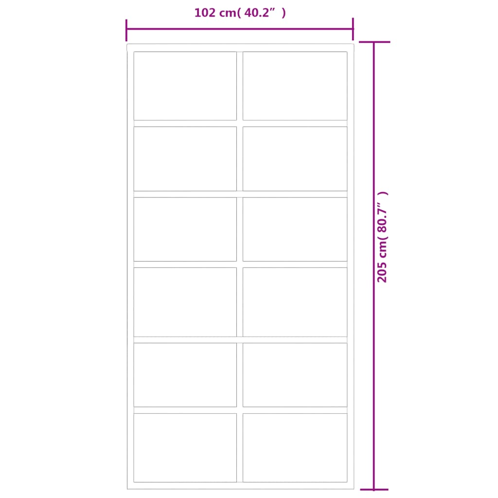vidaXL Porte coulissante Verre ESG et aluminium 102x205 cm Noir