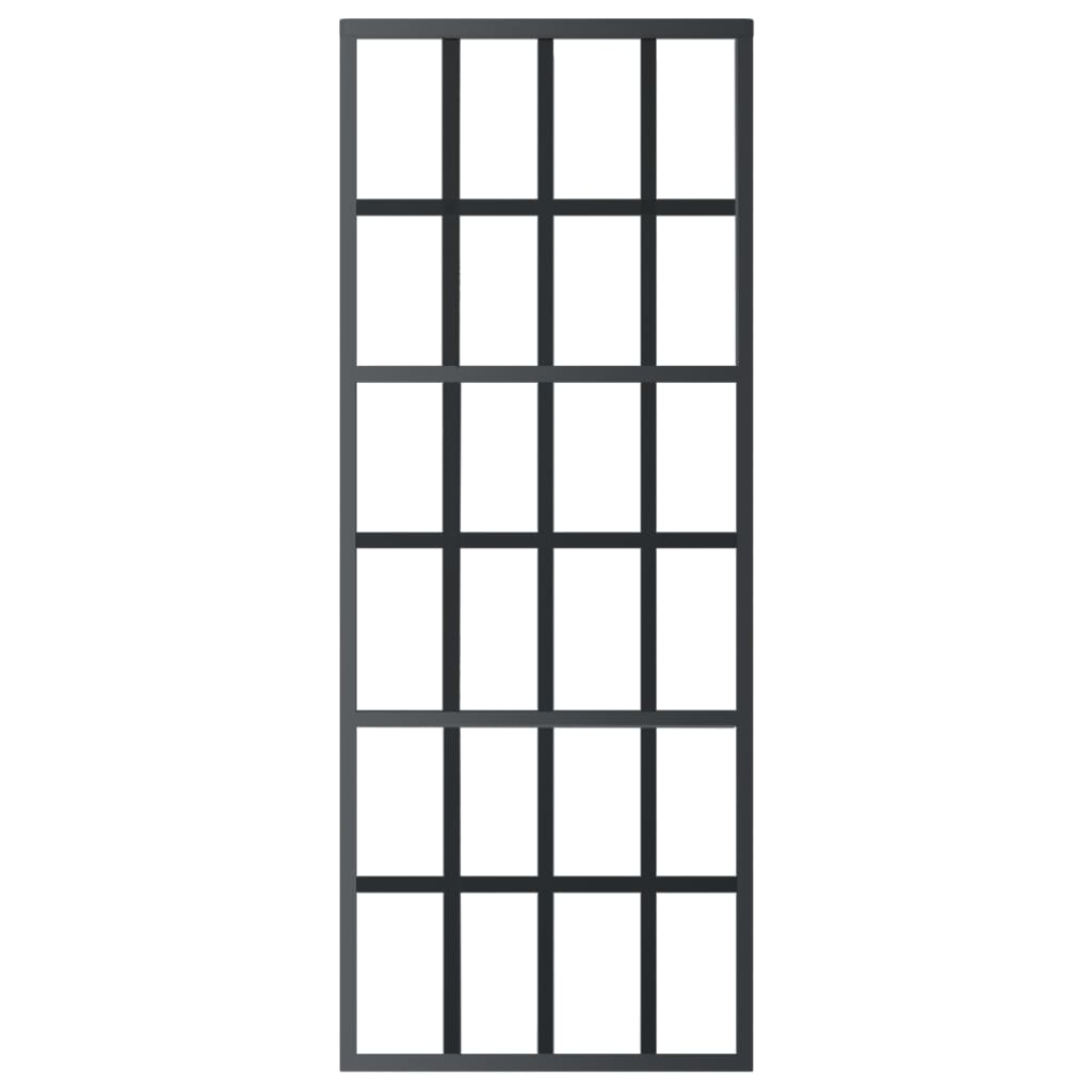 vidaXL Porte coulissante Verre ESG et aluminium 76x205 cm Noir