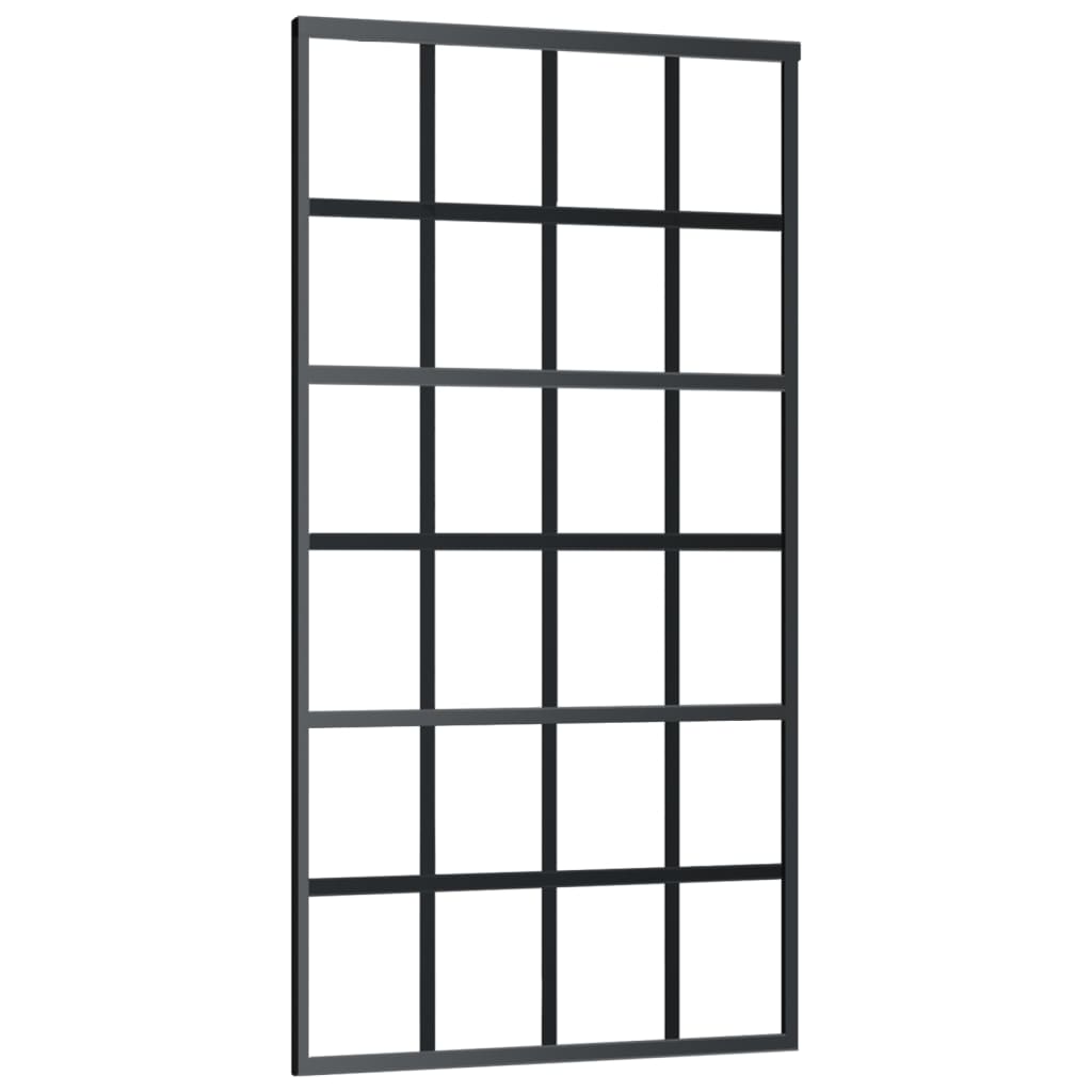 vidaXL Porte coulissante Verre ESG et aluminium 102x205 cm Noir