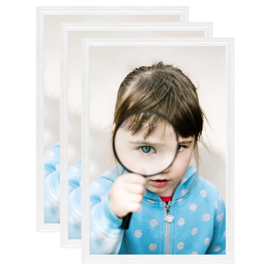 vidaXL Collage de cadres photo 3 pcs de table Blanc 13x18 cm MDF