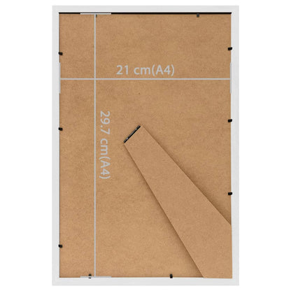 vidaXL Collage de cadres photo 3 pcs de table Blanc 21x29,7 cm MDF