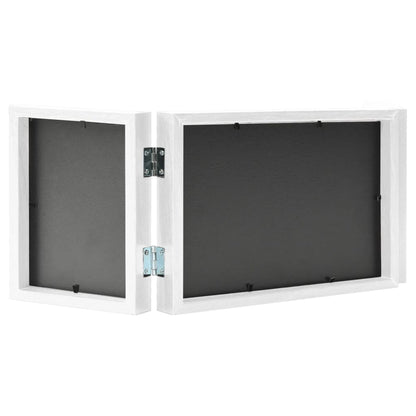 vidaXL Cadre photo dépliable Blanc 28x18 cm+2x(13x18 cm)