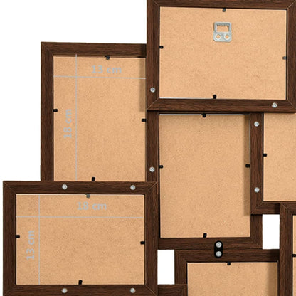 vidaXL Collage de cadres photo de photo10x(13x18 cm) Marron foncé MDF