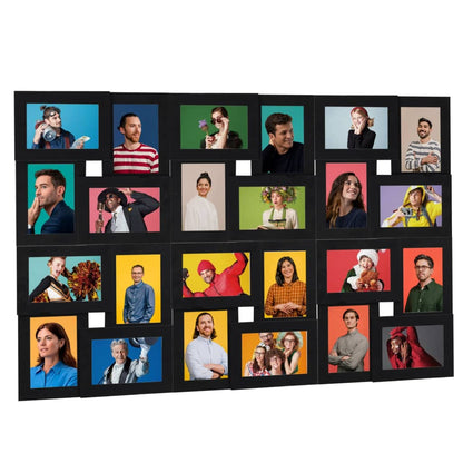 vidaXL Collage de cadres photo pour photo de 24x(13x18 cm) Noir MDF