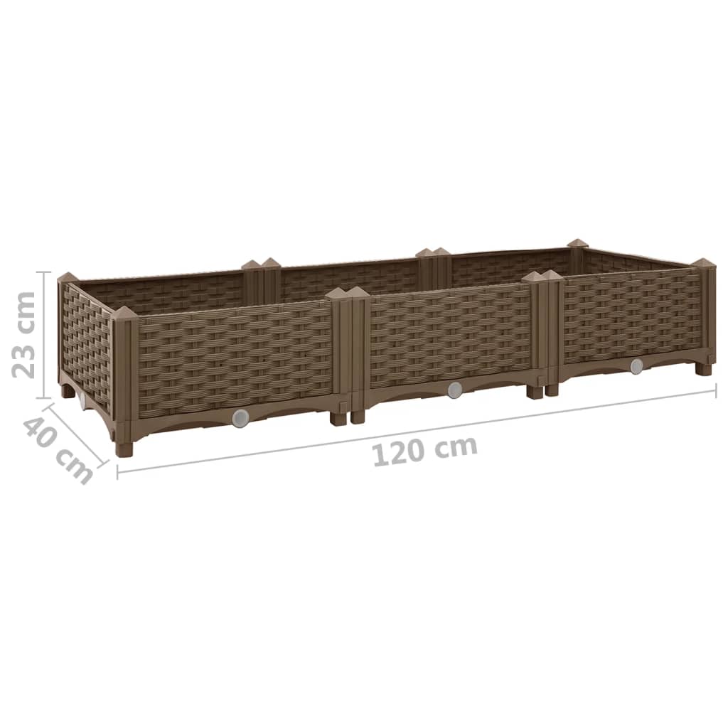 vidaXL Lit surélevé 120x40x23 cm Polypropylène