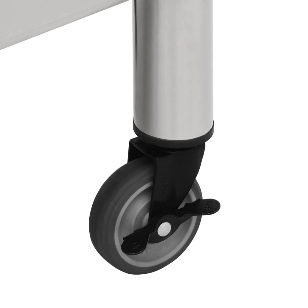 vidaXL Table de travail de cuisine avec roues 100x30x85 cm Inox