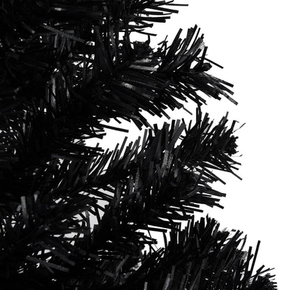 vidaXL Arbre de Noël artificiel pré-éclairé et boules noir 150 cm PVC
