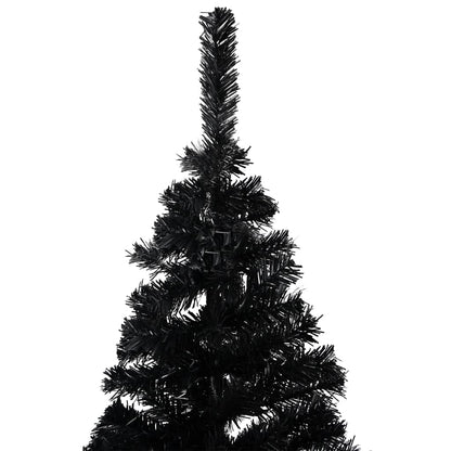 vidaXL Arbre de Noël artificiel pré-éclairé et boules noir 150 cm PVC