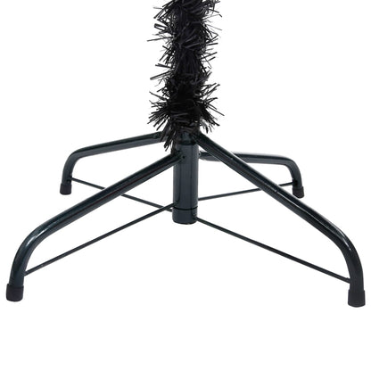 vidaXL Arbre de Noël artificiel pré-éclairé et boules noir 150 cm PVC