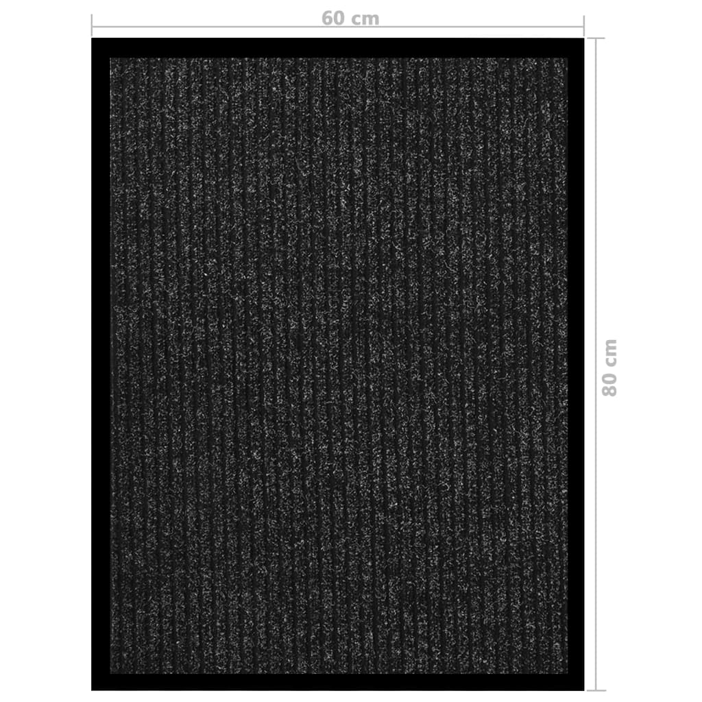 vidaXL Paillasson rayé Anthracite 60x80 cm