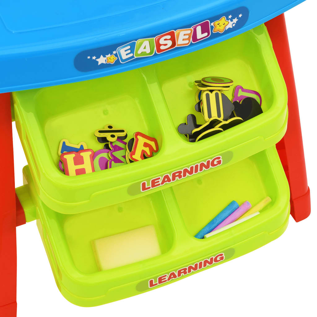 vidaXL Ensemble 3 en 1 de chevalet et bureau d'apprentissage enfant