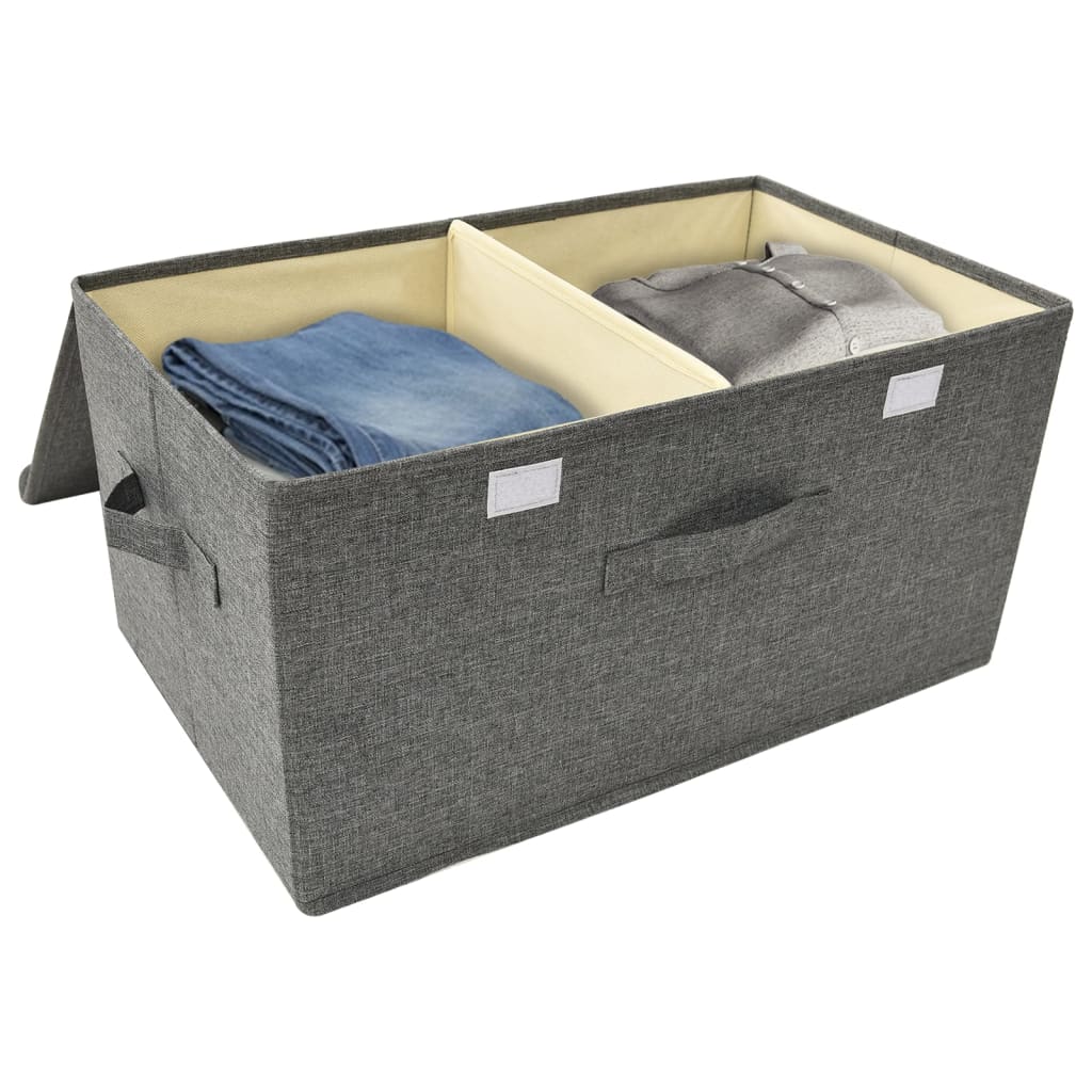 vidaXL Boîtes de rangement 2 pcs Tissu 50x30x25 cm Anthracite