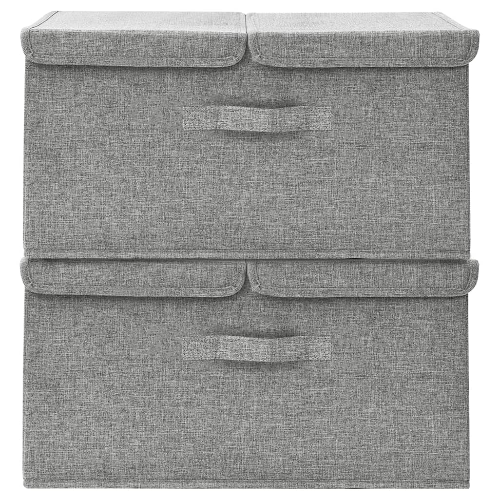 vidaXL Boîtes de rangement 2 pcs Tissu 50x30x25 cm Gris