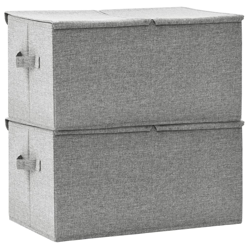 vidaXL Boîtes de rangement 2 pcs Tissu 50x30x25 cm Gris