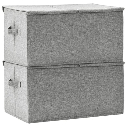 vidaXL Boîtes de rangement 2 pcs Tissu 50x30x25 cm Gris