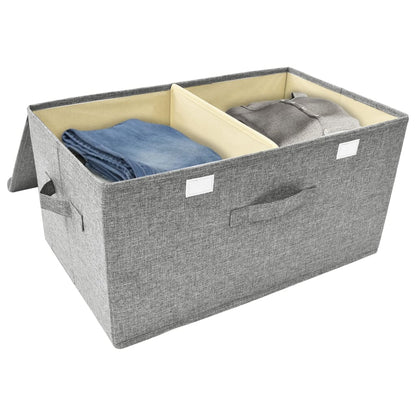 vidaXL Boîtes de rangement 2 pcs Tissu 50x30x25 cm Gris