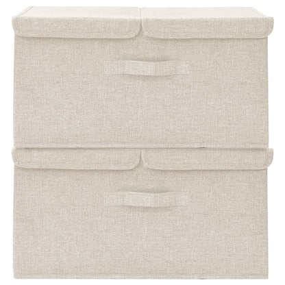 vidaXL Boîtes de rangement 2 pcs Tissu 50x30x25 cm Crème