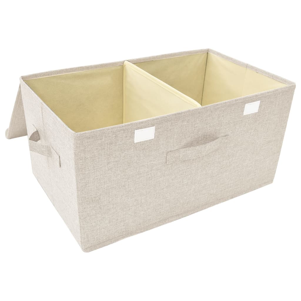 vidaXL Boîtes de rangement 2 pcs Tissu 50x30x25 cm Crème