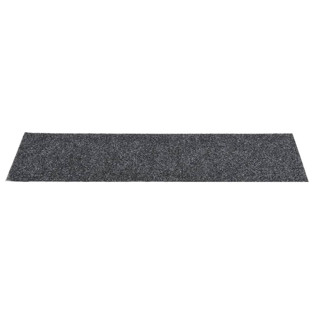 vidaXL Tapis d'escalier autocollants Rectangulaire 15 pcs 76x20cm Gris