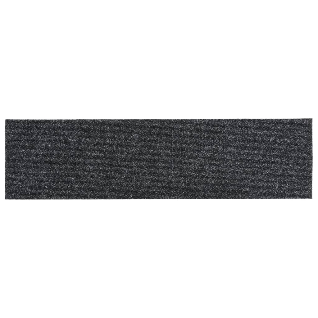 vidaXL Tapis d'escalier autocollants Rectangulaire 15 pcs 76x20cm Gris