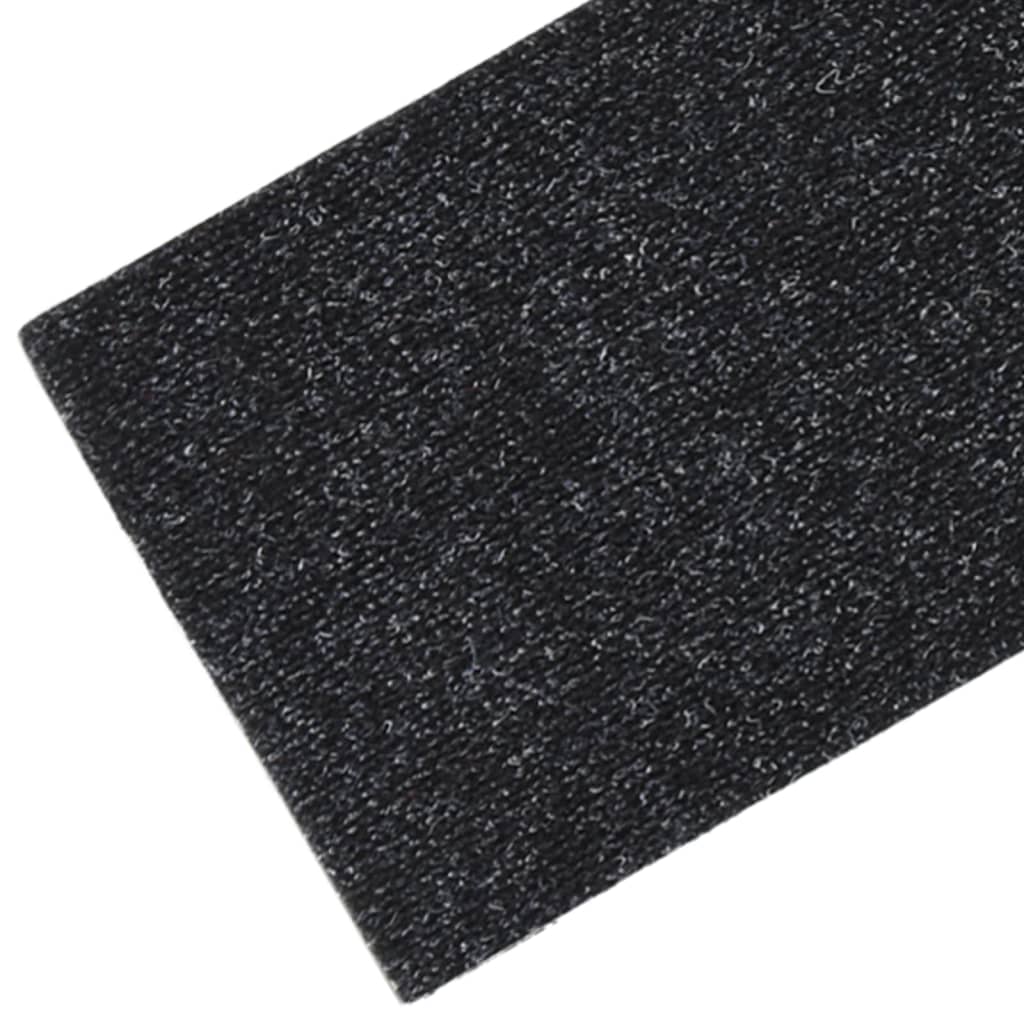 vidaXL Tapis d'escalier autocollants Rectangulaire 15 pcs 76x20cm Noir