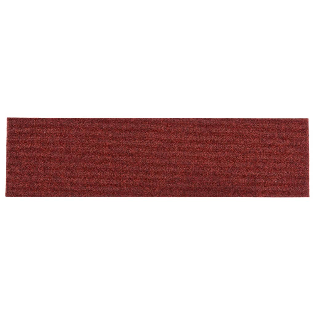 vidaXL Tapis d'escalier autocollants Rectangulaire 15pcs 76x20cm Rouge