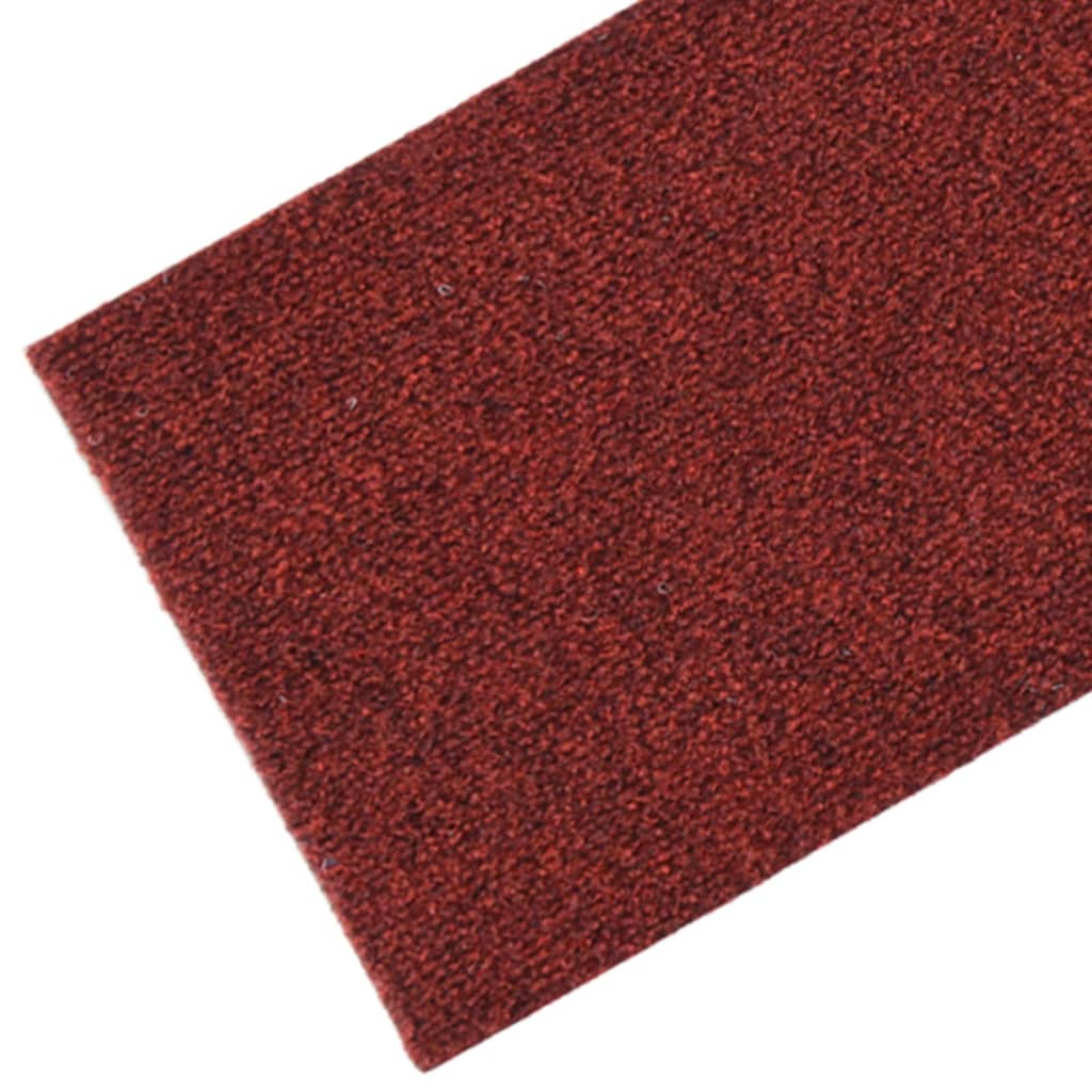 vidaXL Tapis d'escalier autocollants Rectangulaire 15pcs 76x20cm Rouge