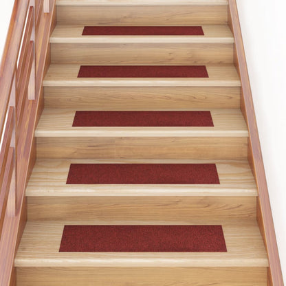 vidaXL Tapis d'escalier autocollants Rectangulaire 15pcs 76x20cm Rouge