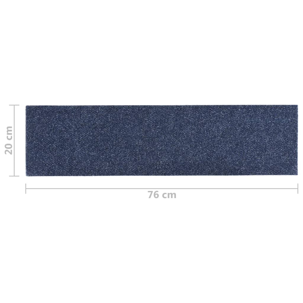 vidaXL Tapis d'escalier autocollants Rectangulaire 15 pcs 76x20 cm