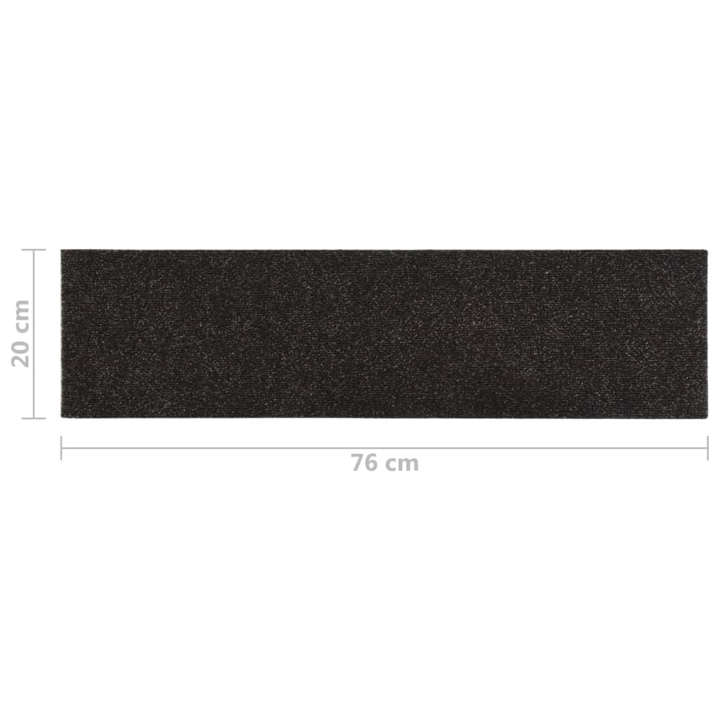 vidaXL Tapis d'escalier autocollants Rectangulaire 15 pcs 76x20 cm