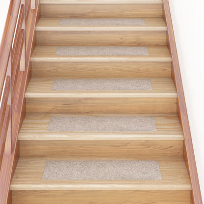 vidaXL Tapis d'escalier autocollants Rectangulaire 15pcs 76x20cm Crème