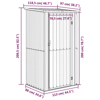vidaXL Abri de jardin Vert 118,5x97x209,5 cm Acier galvanisé