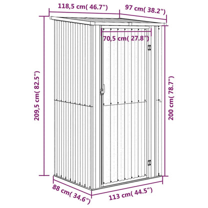 vidaXL Abri de jardin Gris 118,5x97x209,5 cm Acier galvanisé