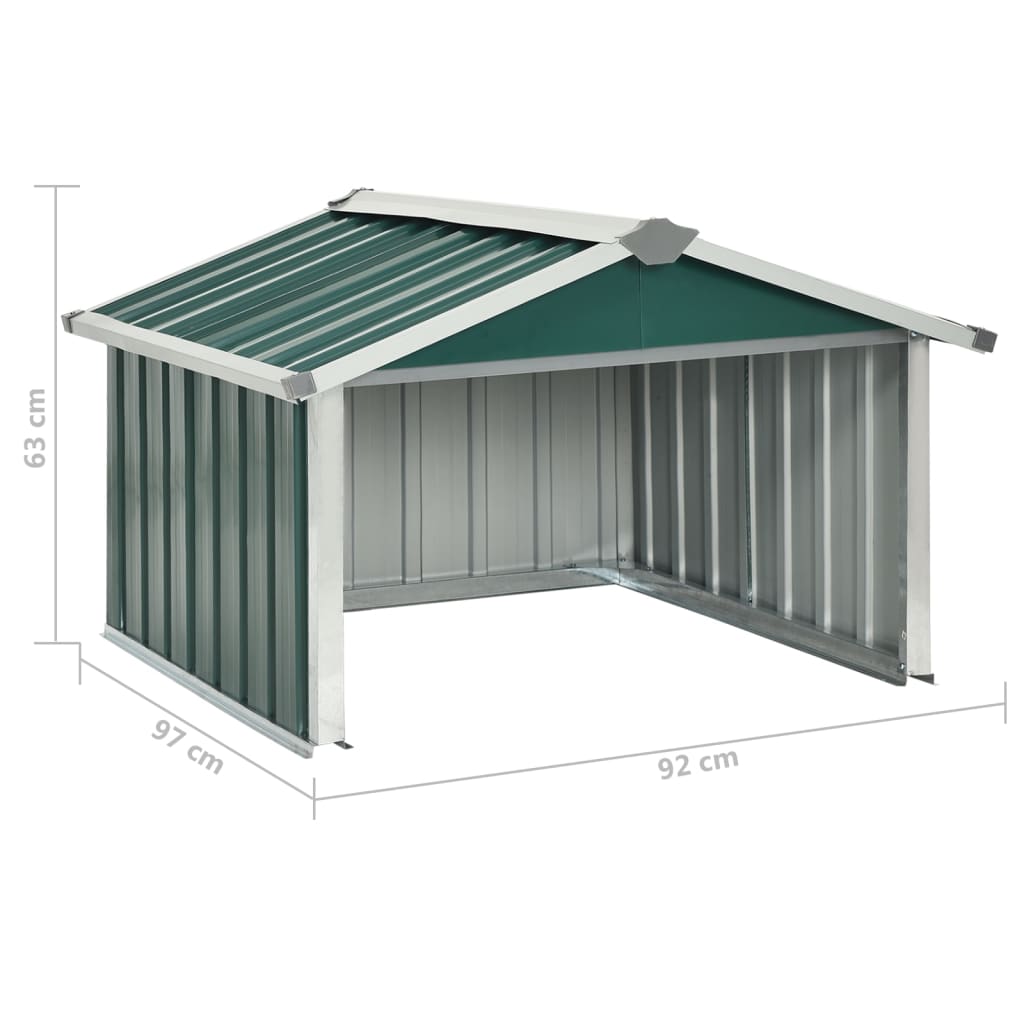 vidaXL Abri tondeuse robot de jardin 92x97x63 cm Acier galvanisé Vert