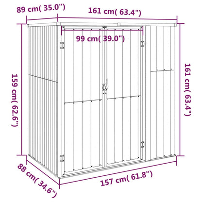 vidaXL Abri à outils de jardin Gris 161x89x161 cm Acier galvanisé