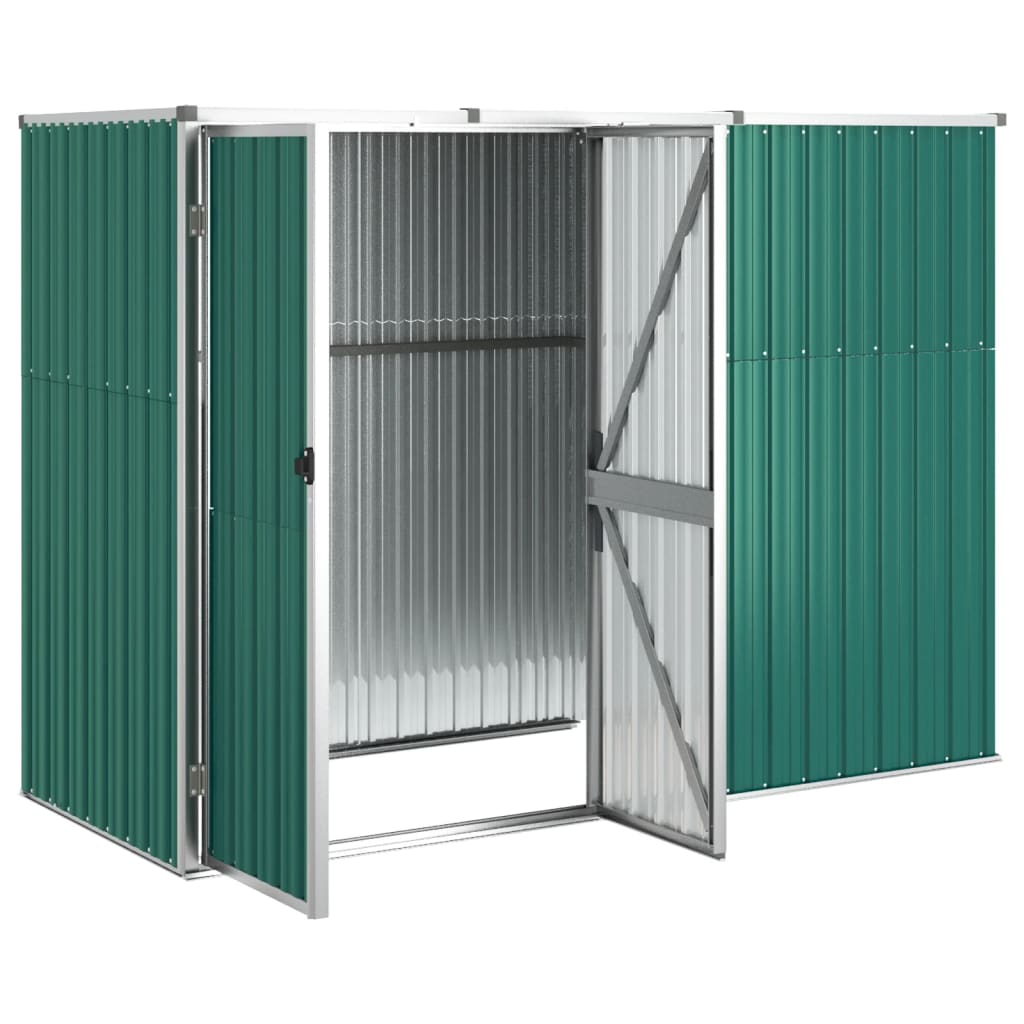 vidaXL Abri à outils de jardin Vert 225x89x161 cm Acier galvanisé