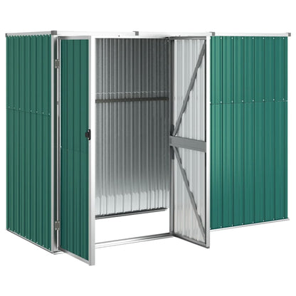 vidaXL Abri à outils de jardin Vert 225x89x161 cm Acier galvanisé