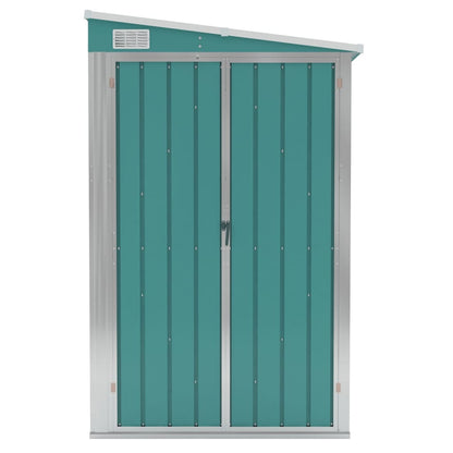 vidaXL Abri de jardin mural Vert 118x194x178 cm Acier galvanisé