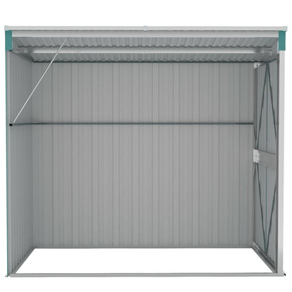 vidaXL Abri de jardin mural Vert 118x194x178 cm Acier galvanisé