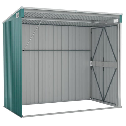 vidaXL Abri de jardin mural Vert 118x194x178 cm Acier galvanisé