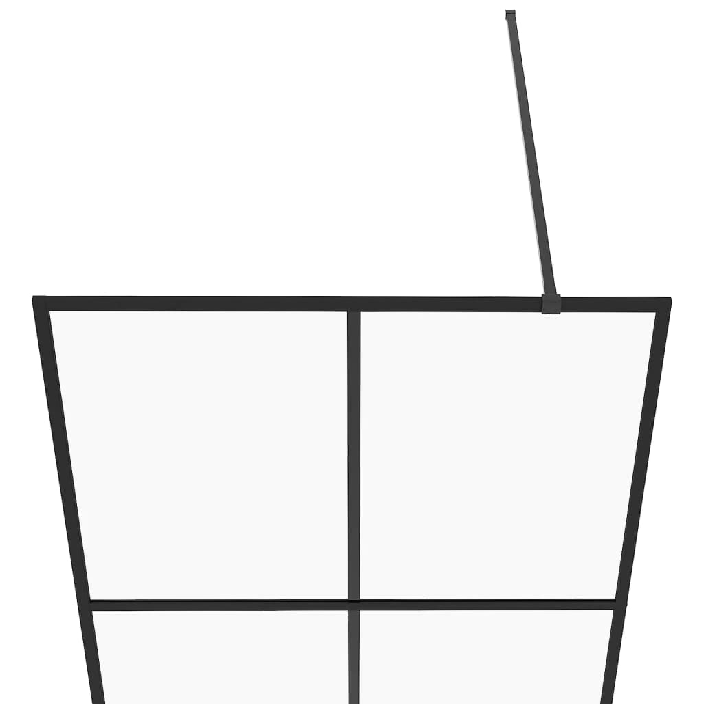 vidaXL Paroi de douche avec verre ESG transparent 90x195 cm Noir