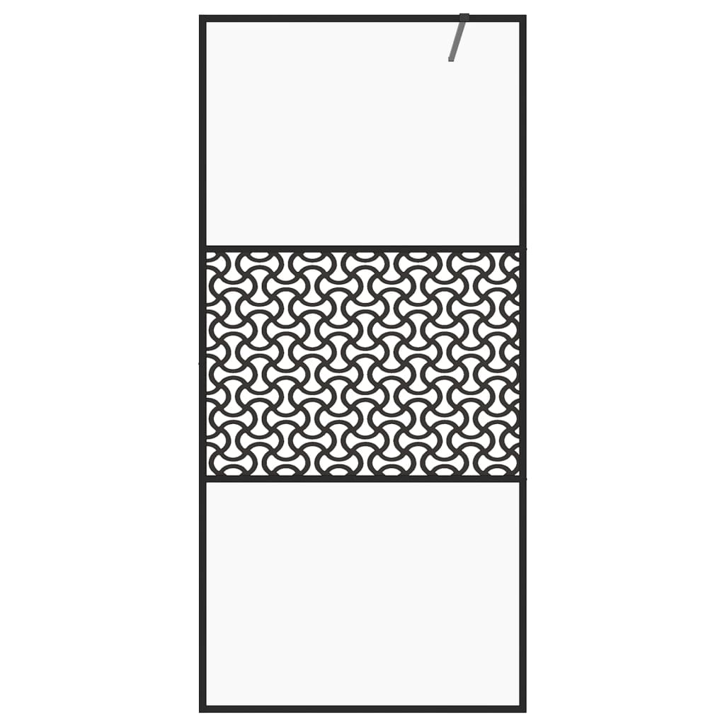 vidaXL Paroi de douche avec verre ESG transparent 80x195 cm Noir