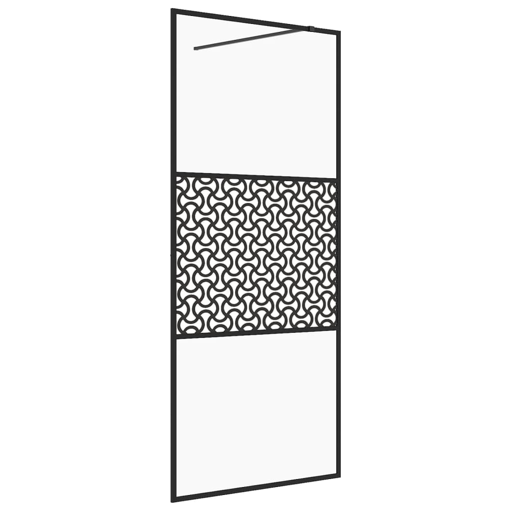 vidaXL Paroi de douche avec verre ESG transparent 90x195 cm Noir