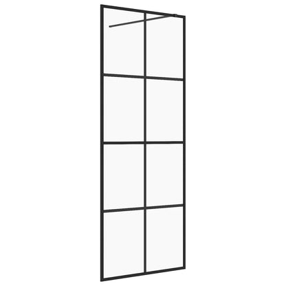 vidaXL Paroi de douche avec verre ESG transparent 80x195 cm Noir