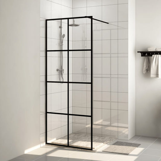 vidaXL Paroi de douche avec verre ESG transparent 80x195 cm Noir