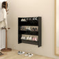 vidaXL Armoire à chaussures murale Noir 80x18x90 cm Aggloméré