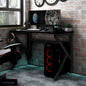 vidaXL Bureau de jeu avec pieds en forme de K Noir 90x60x75 cm